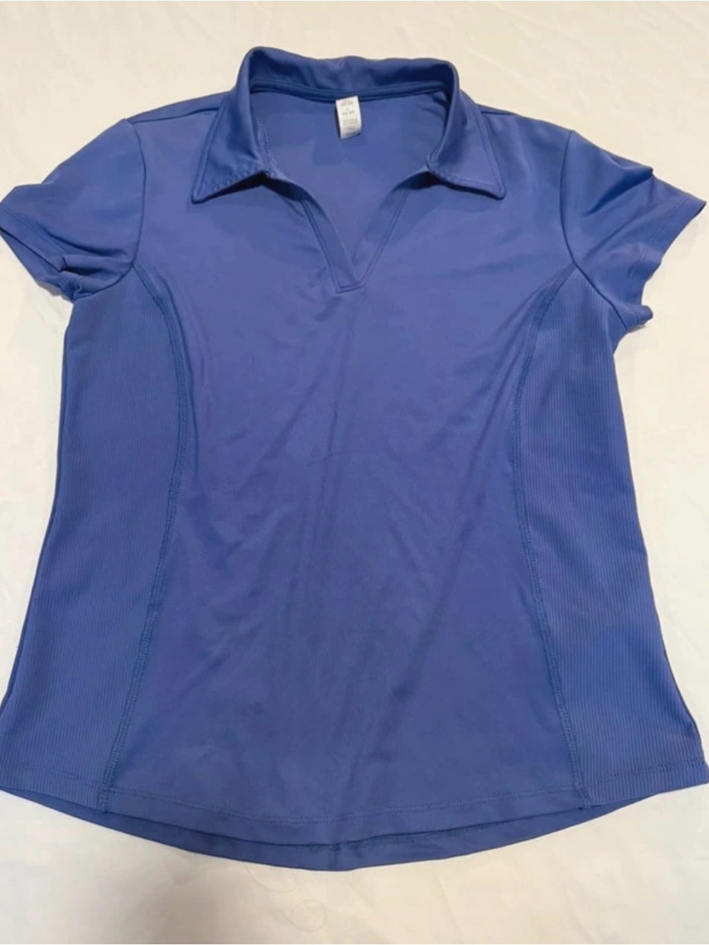 Marika Periwinkle V-Neck Polo Short Sleeve Top